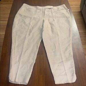 Calvin Klein ladies NWT Rayon/linen blend Trouser pants. Tan, size 18W